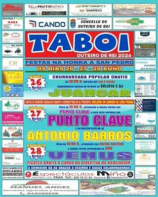 Fechas, información, programa, cartel, imágenes, mapa y ubicación de San Pedro de Taboi (2026) en Outeiro de Rei