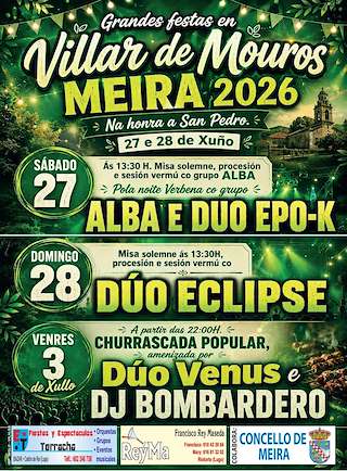 Fechas, información, programa, cartel, imágenes, mapa y ubicación de San Pedro de Vilar de Mouros  (2026) en Meira
