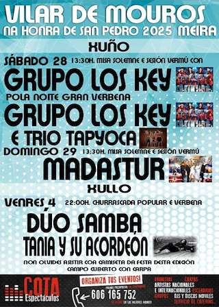 Fechas, información, programa, cartel, imágenes, mapa y ubicación de San Pedro de Vilar de Mouros   en  Meira