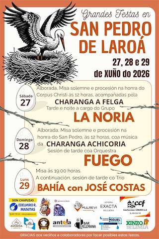 Fechas, información, programa, cartel, imágenes, mapa y ubicación de San Pedro e Corpus Christi de Laroá (2026) en Xinzo de Limia