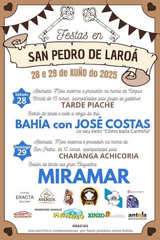 Fechas, información, programa, cartel, imágenes, mapa y ubicación de San Pedro e Corpus Christi de Laroá  en  Xinzo de Limia
