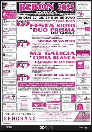 Fechas, información, programa, cartel, imágenes, mapa y ubicación de San Pedro e San Roque de Rebón  en  Moraña