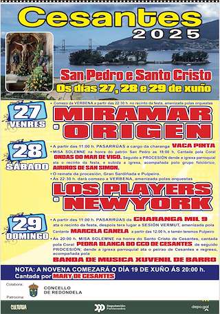 Fechas, información, programa, cartel, imágenes, mapa y ubicación de San Pedro e Santo Cristo de Cesantes  en  Redondela