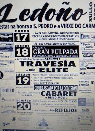 Fechas, información, programa, cartel, imágenes, mapa y ubicación de San Pedro e Virxe do Carme de Ledoño  en  Culleredo