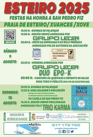 Fechas, información, programa, cartel, imágenes, mapa y ubicación de San Pedro Fiz de Xuances  en  Xove