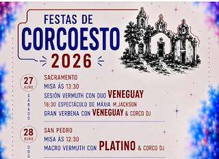 Fechas, información, programa, cartel, imágenes, mapa y ubicación de San Pedro y Sacramento de Corcoesto (2026) en Cabana de Bergantiños