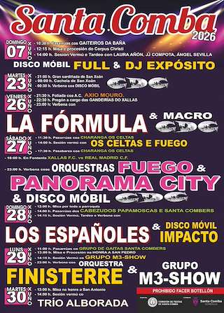 Fechas, información, programa, cartel, imágenes, mapa y ubicación de San Pedro y San Antonio (2026)  en  Santa Comba