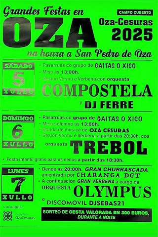 Fechas, información, programa, cartel, imágenes, mapa y ubicación de San Pedro y Santísimo Sacramento de Oza   en  Oza Cesuras