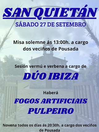 Fechas, información, programa, cartel, imágenes, mapa y ubicación de San Quietán de Santa Baia (2025)  en  Vedra