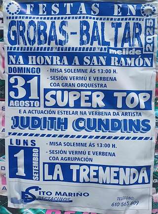 Fechas, información, programa, cartel, imágenes, mapa y ubicación de San Ramón de Baltar y Grobas  en  Melide