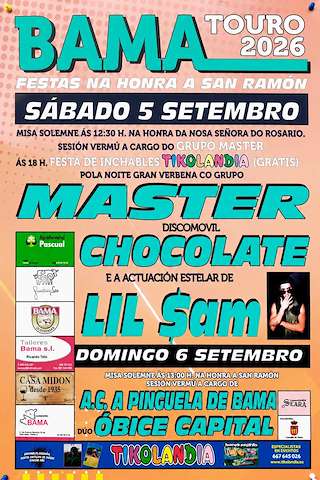 Fechas, información, programa, cartel, imágenes, mapa y ubicación de San Ramón de Bama (2026) en Touro