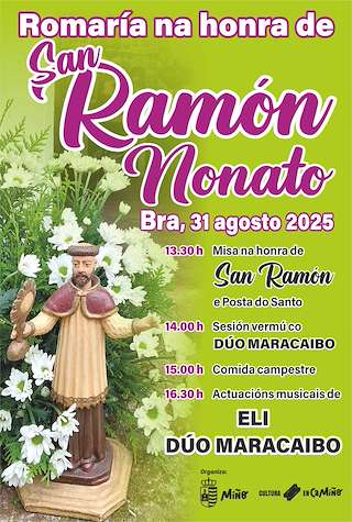 Fechas, información, programa, cartel, imágenes, mapa y ubicación de San Ramón de Brá  en  Miño