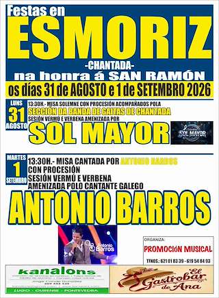 Fechas, información, programa, cartel, imágenes, mapa y ubicación de San Ramón de Esmoriz (2026)  en  Chantada