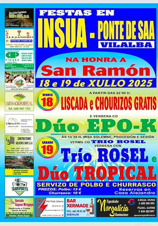 Fechas, información, programa, cartel, imágenes, mapa y ubicación de San Ramón de Insua  en  Vilalba