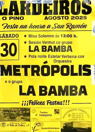 Fechas, información, programa, cartel, imágenes, mapa y ubicación de San Ramón de Lardeiros  en  O Pino