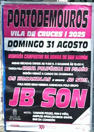 Fechas, información, programa, cartel, imágenes, mapa y ubicación de San Ramón de Portodemouros  en  Vila de Cruces