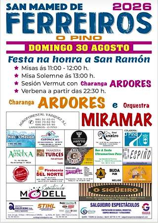 Fechas, información, programa, cartel, imágenes, mapa y ubicación de San Ramón de San Mamed de Ferreiros (2026)  en  O Pino
