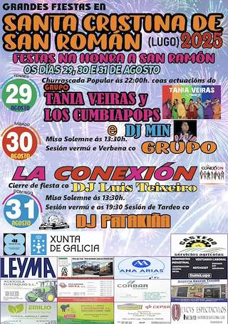 Fechas, información, programa, cartel, imágenes, mapa y ubicación de San Ramón de Santa Cristina de San Román  en  Lugo