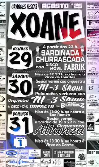 Fechas, información, programa, cartel, imágenes, mapa y ubicación de San Ramón de Xoane  en  Carballo