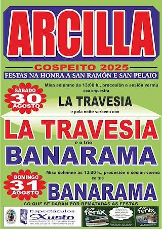 Fechas, información, programa, cartel, imágenes, mapa y ubicación de San Ramón e San Pelaio de Arcillá  en  Cospeito