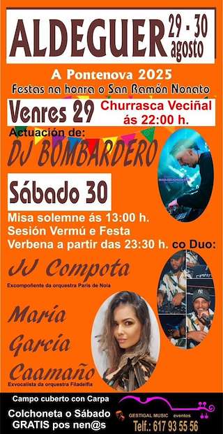 Fechas, información, programa, cartel, imágenes, mapa y ubicación de San Ramón Nonato de Aldeguer  en  A Pontenova