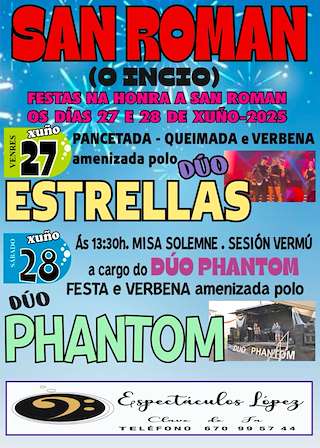 Fechas, información, programa, cartel, imágenes, mapa y ubicación de San Roman  en  O Incio