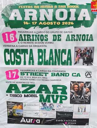 Fechas, información, programa, cartel, imágenes, mapa y ubicación de San Roque  (2026) en A Arnoia