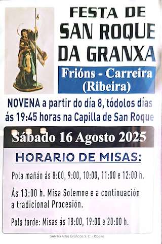 Fechas, información, programa, cartel, imágenes, mapa y ubicación de San Roque da Granxa (2026)  en  Ribeira
