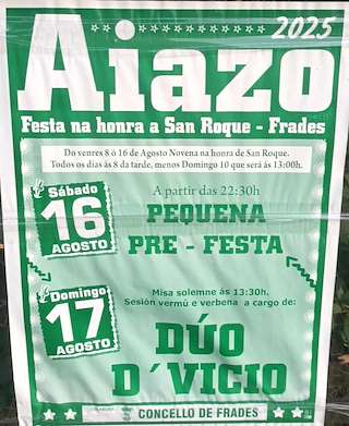 Fechas, información, programa, cartel, imágenes, mapa y ubicación de San Roque de Aiazo  en  Frades