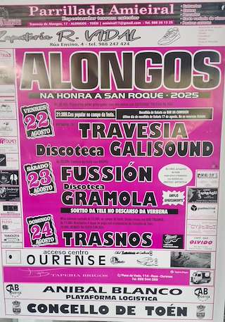 Fechas, información, programa, cartel, imágenes, mapa y ubicación de San Roque de Alongos  en  Toén