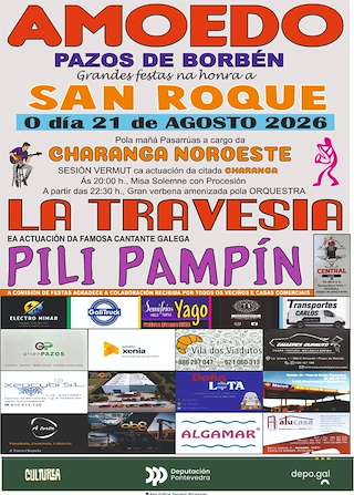 Fechas, información, programa, cartel, imágenes, mapa y ubicación de San Roque de Amoedo (2026)  en  Pazos de Borbén