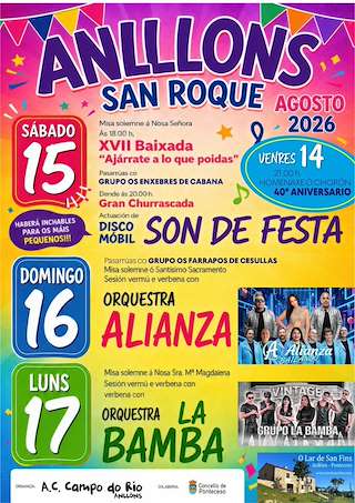 Fechas, información, programa, cartel, imágenes, mapa y ubicación de San Roque de Anllóns  (2026)  en  Ponteceso