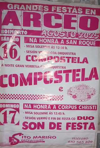 Fechas, información, programa, cartel, imágenes, mapa y ubicación de San Roque de Arceo  en  Boimorto