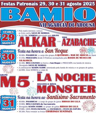 Fechas, información, programa, cartel, imágenes, mapa y ubicación de San Roque de Bamio  en  Vilagarcía de Arousa