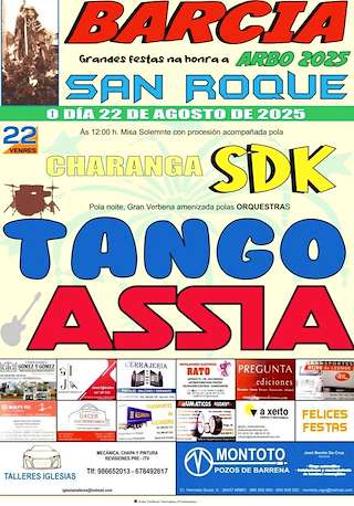 Fechas, información, programa, cartel, imágenes, mapa y ubicación de San Roque de Barcia  en  Arbo
