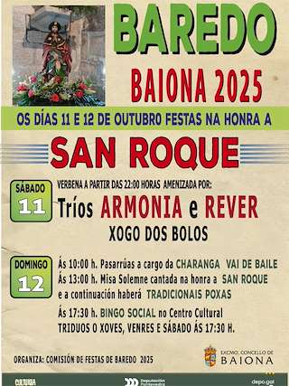 Fechas, información, programa, cartel, imágenes, mapa y ubicación de San Roque de Baredo (2025)  en  Baiona