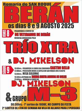 Fechas, información, programa, cartel, imágenes, mapa y ubicación de San Roque de Berán  en  Leiro