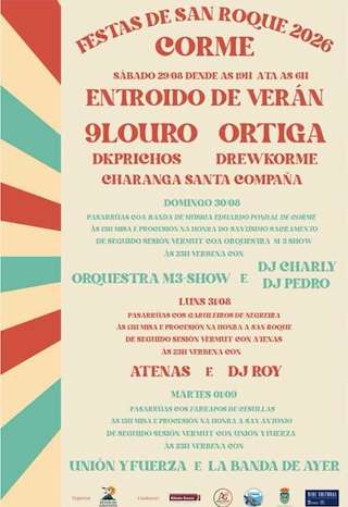 Fechas, información, programa, cartel, imágenes, mapa y ubicación de San Roque de Corme (2026)  en  Ponteceso