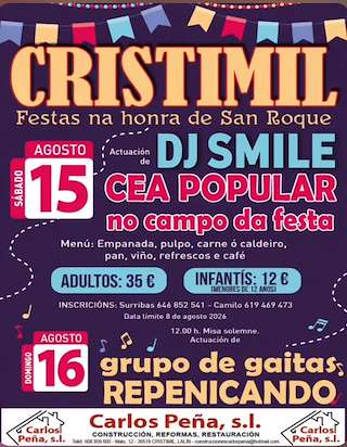 Fechas, información, programa, cartel, imágenes, mapa y ubicación de San Roque de Cristimil (2026)  en  Lalín