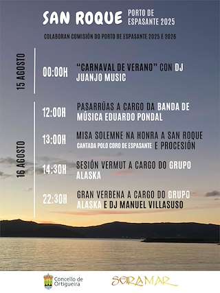 Fechas, información, programa, cartel, imágenes, mapa y ubicación de San Roque de Espasante  en  Ortigueira