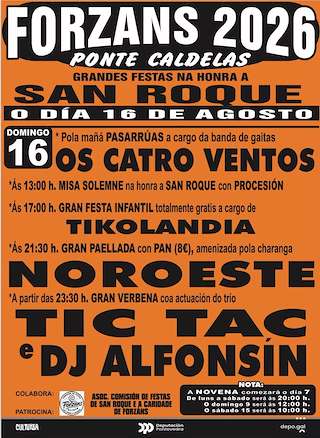 Fechas, información, programa, cartel, imágenes, mapa y ubicación de San Roque de Forzáns (2026) en Ponte Caldelas