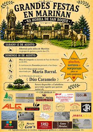 Fechas, información, programa, cartel, imágenes, mapa y ubicación de San Roque de Mariñan (2026) en Bergondo