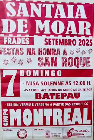 Fechas, información, programa, cartel, imágenes, mapa y ubicación de San Roque de Moar  en  Frades
