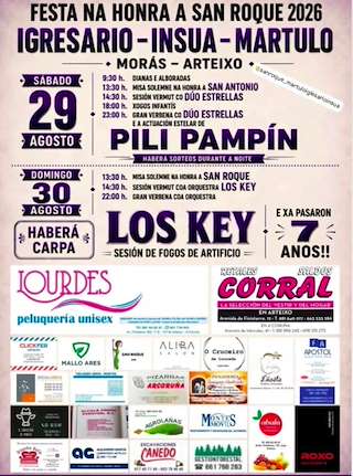 Fechas, información, programa, cartel, imágenes, mapa y ubicación de San Roque de Morás  (2026)  en  Arteixo