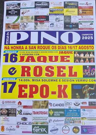 Fechas, información, programa, cartel, imágenes, mapa y ubicación de San Roque de Pino  en  Cospeito