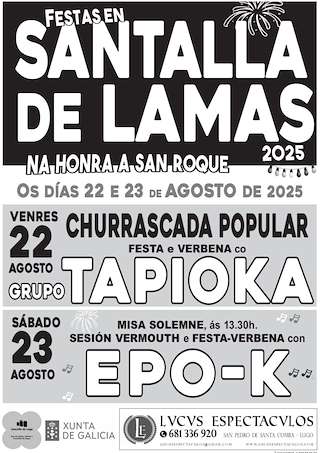Fechas, información, programa, cartel, imágenes, mapa y ubicación de San Roque de Santalla de Lamas  en  Lugo