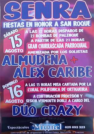 Fechas, información, programa, cartel, imágenes, mapa y ubicación de San Roque de Senra (2026) en Ortigueira