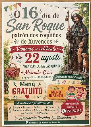 Fechas, información, programa, cartel, imágenes, mapa y ubicación de San Roque de Xuvencos (2026)  en  Boborás
