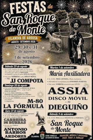 Fechas, información, programa, cartel, imágenes, mapa y ubicación de San Roque do Monte de San Miguel de Deiro (2026) en Vilanova de Arousa