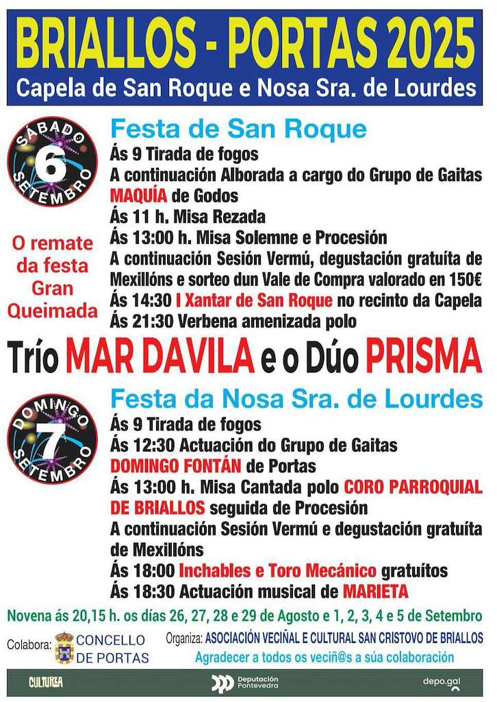 San Roque e Nosa Señora de Lourdes de Briallos (2025) en Portas